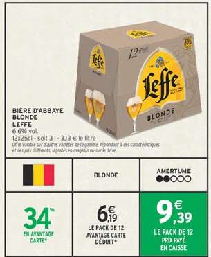BIÈRE D'ABBAYE BLONDE LEFFE