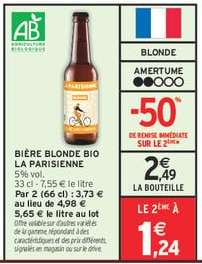 BIÈRE BLONDE BIO LA PARISIENNE