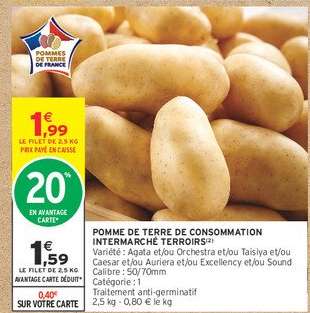 POMME DE TERRE DE CONSOMMATION INTERMARCHE TERROIRS