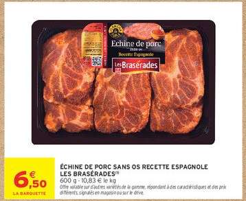 Échine de porc sans os recette espagnole Les Braserades