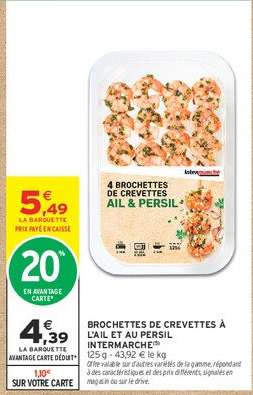Brochettes de crevettes à l'ail et au persil