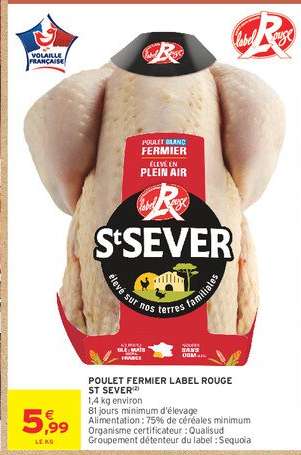 POULET FERMIER LABEL ROUGE ST SEVER
