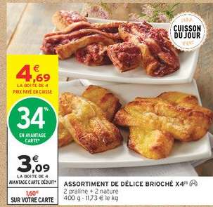 ASSORTIMENT DE DÉLICE BRIOCHÉ X4