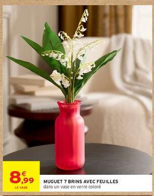 MUGUET 7 BRINS AVEC FEUILLES