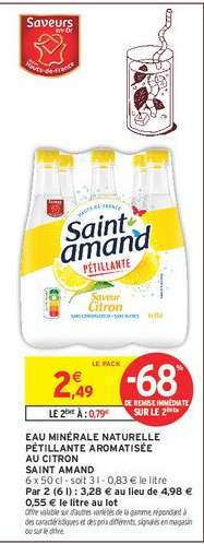 Eau Minérale Naturelle Pétillante Aromatisée au Citron