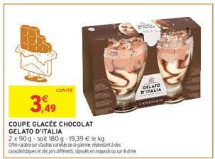 COUPE GLACÉE CHOCOLAT GELATO D'ITALIA