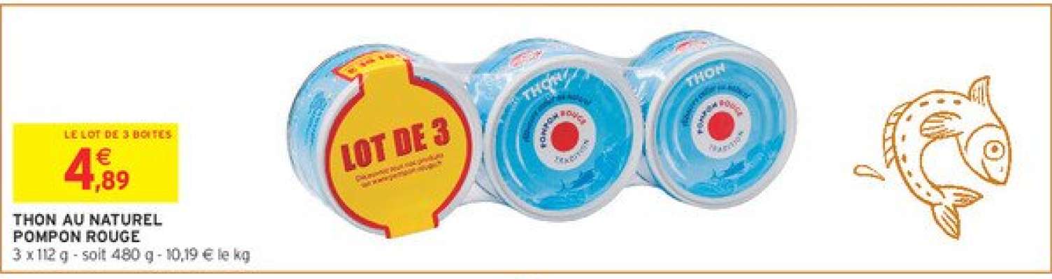 Thon au naturel POMPON ROUGE