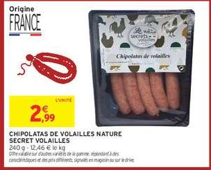 Chipolatas de Volailles Nature Secret Volaille