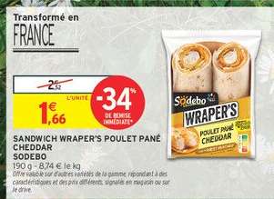 SANDWICH WRAPER'S POULET PANÉ CHEDDAR