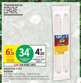 SAUCISSE FUET MORONI