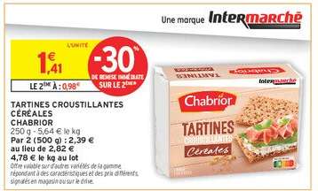 TARTINES CROUSTILLANTES CÉRÉALES CHABRIOR