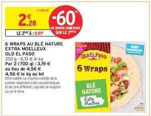 6 WRAPS AU BLÉ NATURE EXTRA MOELLEUX OLD EL PASO