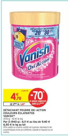 DÉTACHANT POUDRE OXI ACTION COULEURS ÉCLATANTES VANISH