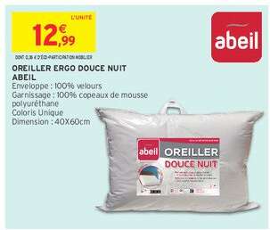 OREILLER ERGO DOUCE NUIT ABEIL