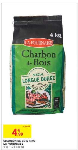 CHARBON DE BOIS 4 KG LA FOURNAISE