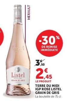 TERRE DU MIDI IGP ROSE LISTEL GRAIN DE GRIS