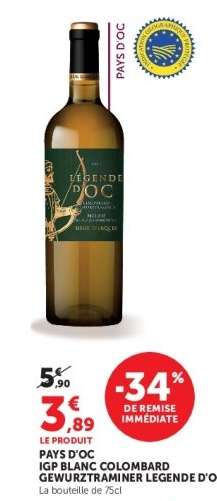 PAYS D'OC IGP BLANC COLOMBARD GEWURZTRAMINER LEGENDE D'OC