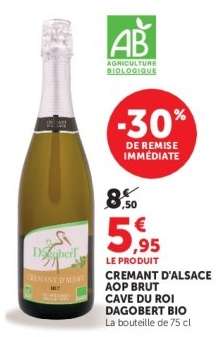 CREMANT D'ALSACE AOP BRUT CAVE DU ROI DAGOBERT BIO