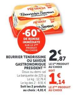 BEURRIER TENDRISSIME OU SAVEUR GASTRONOMIQUE PRESIDENT