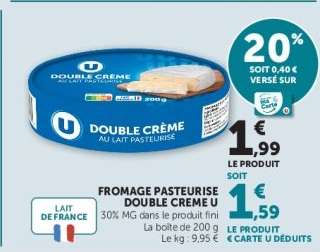Fromage Pasteurisé Double Crème U