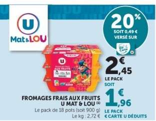 FROMAGES FRAIS AUX FRUITS U MAT & LOU