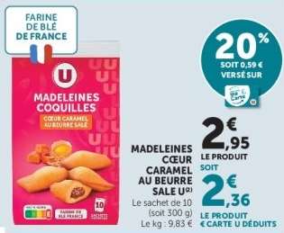 Madeleines Coquilles Cœur Caramel au Beurre Salé U