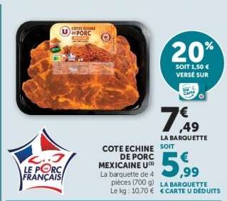 Côte Échine de Porc Mexicaine U