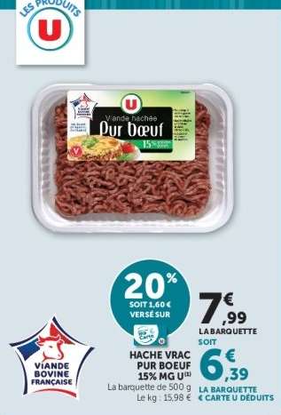 Haché Vrac Pur Bœuf 15% MG