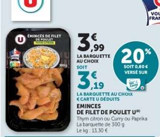 EMINCES DE FILET DE POULET U
