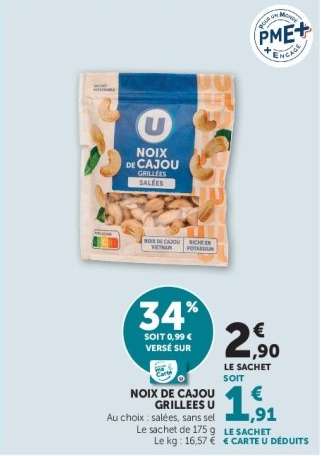 NOIX DE CAJOU GRILLÉES U