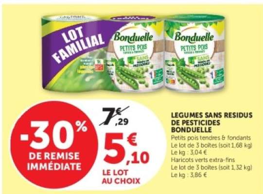 Légumes sans résidus de pesticides Bonduelle