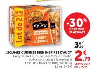 LÉGUMES CUISINÉS BIEN INSPIRÉS “D’AUCY”