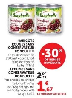 HARICOTS ROUGES SANS CONSERVATEUR BONDUELLE