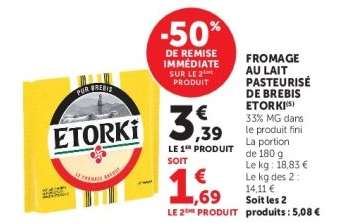 FROMAGE AU LAIT PASTEURISÉ DE BREBIS ETORKI