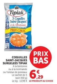 COQUILLES SAINT-JACQUES SURGELEES TIPIAK