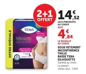 SOUS VETEMENT INCONTINENCE TAILLE BASSE TENA SILHOUETTE