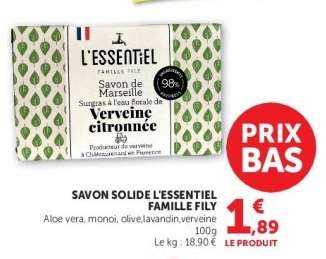 SAVON SOLIDE L'ESSENTIEL FAMILLE FILY