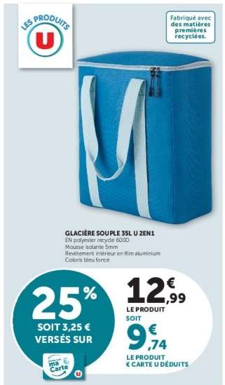 GLACIÈRE SOUPLE 35L U 2EN1