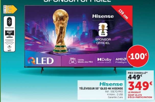 Hisense Téléviseur 55" QLED 4K