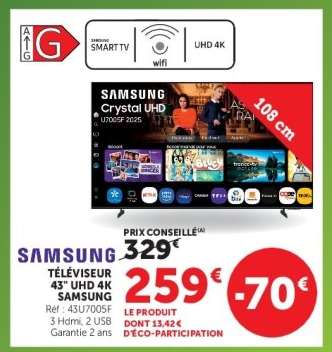 SAMSUNG TÉLÉVISEUR 43'' UHD 4K