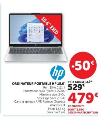 ORDINATEUR PORTABLE HP 15,6"