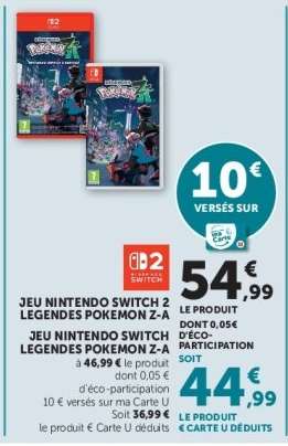 JEU NINTENDO SWITCH 2 LEGENDES POKEMON Z-A