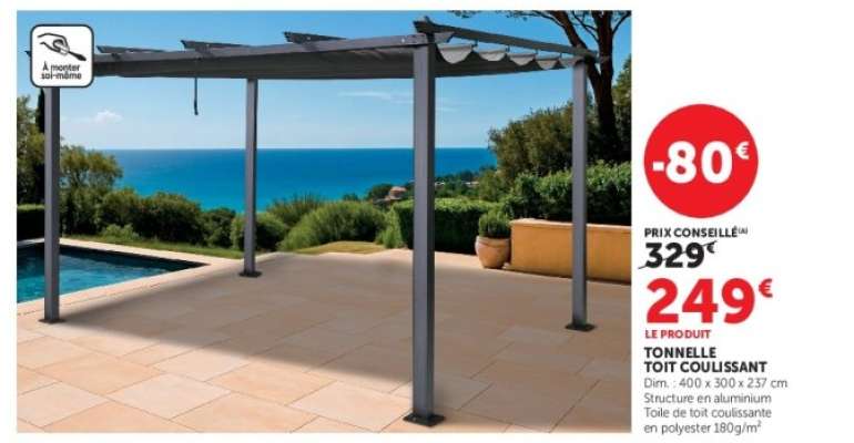 TONNELLE TOIT COULISSANT