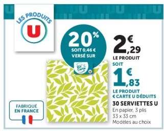 30 Serviettes U
