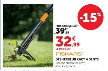 Fiskars Désherbeur Xact 4 Dents