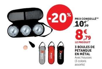 3 boules de pétanque en métal