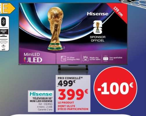 Téléviseur 55'' Mini LED Hisense