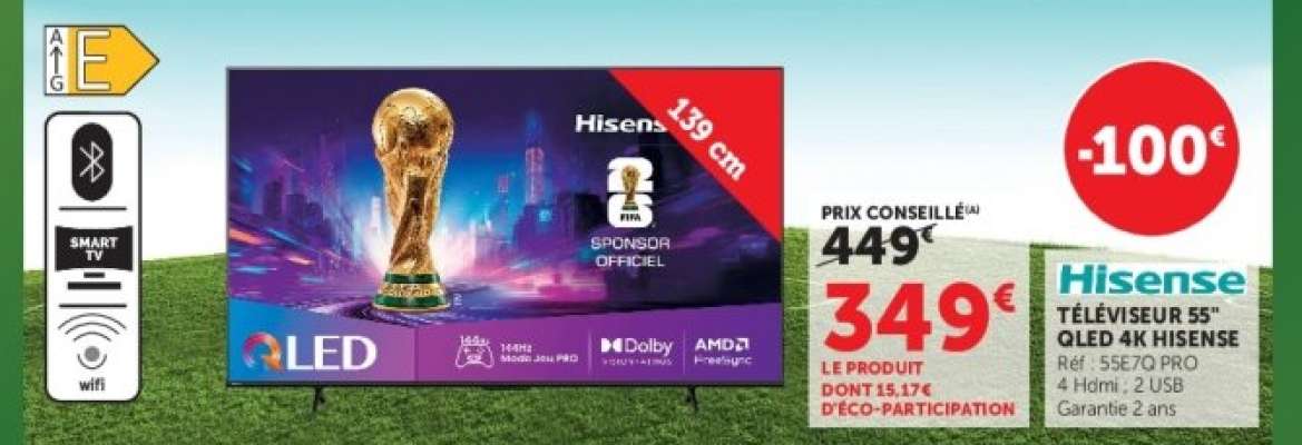 Hisense Téléviseur 55" QLED 4K