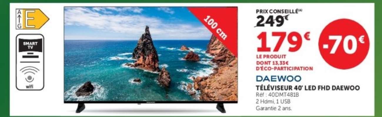 DAEWOO TÉLÉVISEUR 40" LED FHD