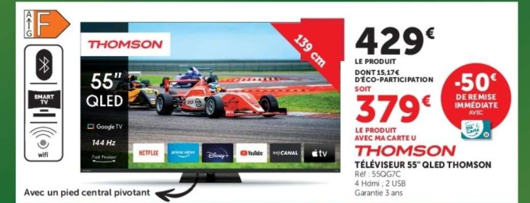 TÉLÉVISEUR 55'' QLED THOMSON